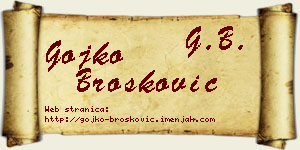 Gojko Brošković vizit kartica